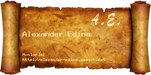 Alexander Edina névjegykártya